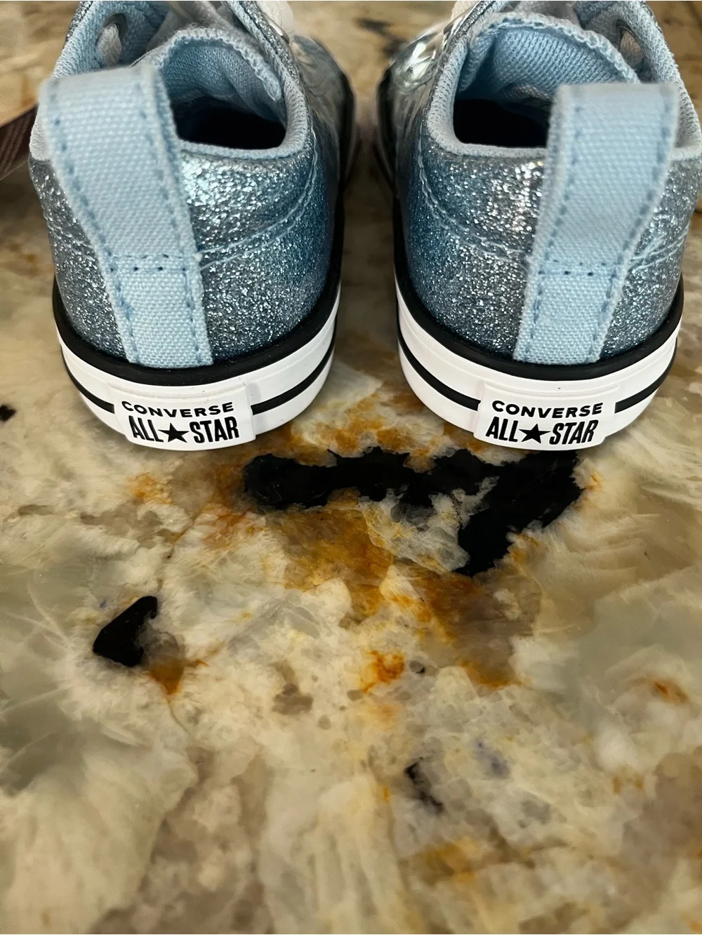 Converse Kids' Light Blue Glitter Low-Top Sneakers